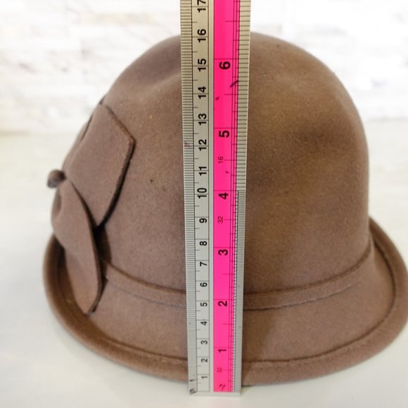 CC Exclusive Hats Women Wool Crushable Felt Cloche Floral Designer Elegant Brown - Picture 5 of 9